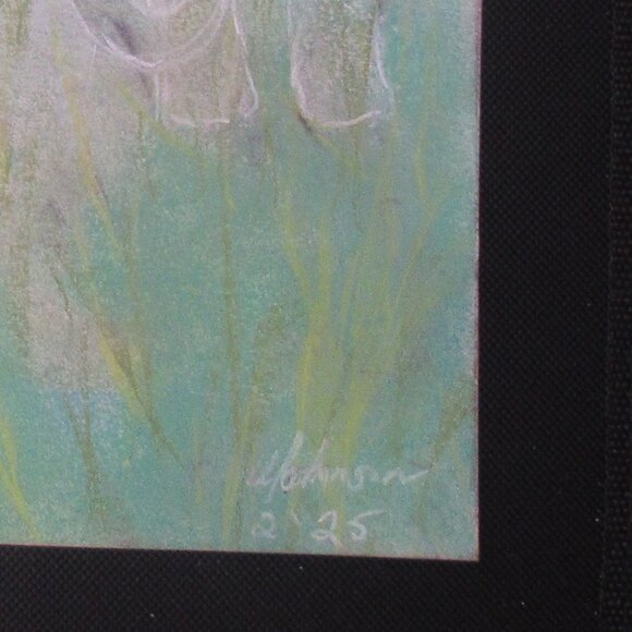 'Elephant Walk' Pastel Painting on Paper, Framed, Whimsical, Elephants - Picture 2 of 4